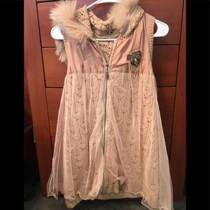 Faux Fur Sweater sleeveless zip up